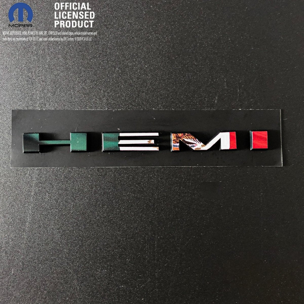 Dodge HEMI Fender Emblem Insert Decal L&R MEXICAN FLAG Fits 2020-2023 Challenger Charger Durango - Tiny Wrapz