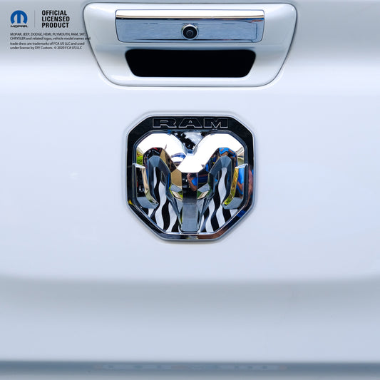 RAM Tailgate/Grill RAM Head Emblem Overlay Decals GRAYSCALE AMERICAN FLAG Fits 2011-2024 Trucks