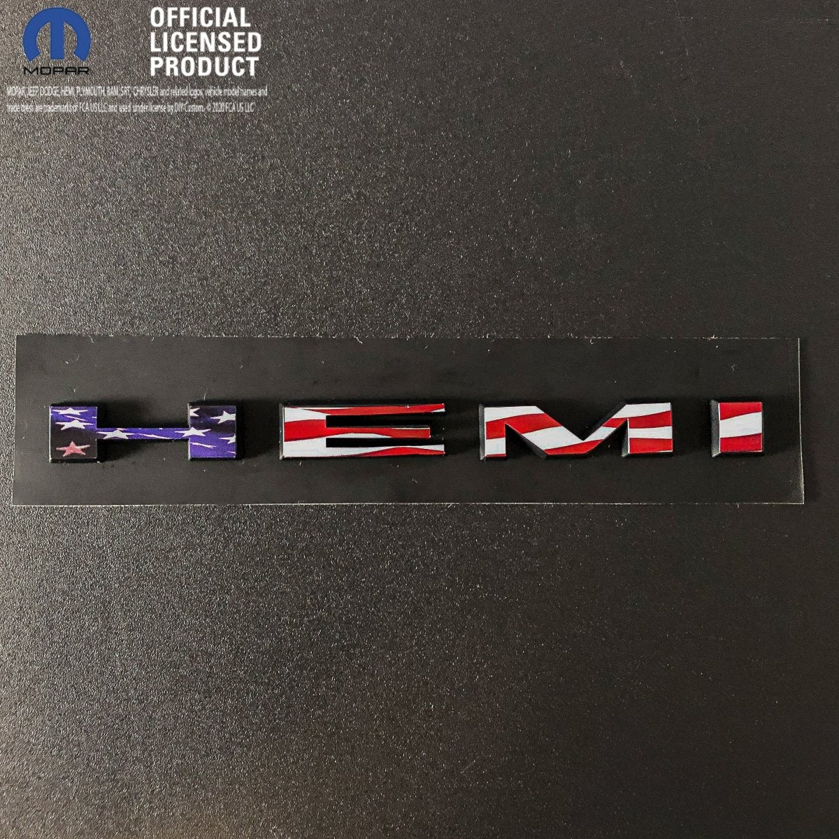 Dodge HEMI Fender Emblem Insert Decal L&R AMERICAN FLAG Fits 2019-2023 Challenger Charger Durango - Tiny Wrapz