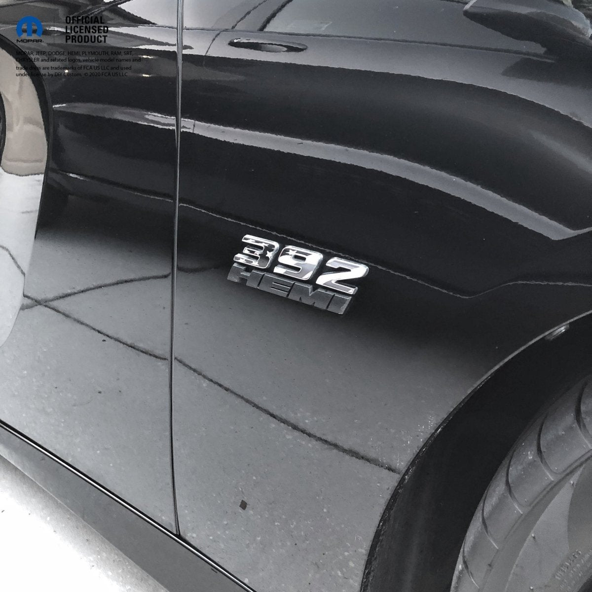 392 Fender Emblem Overlay Grayscale AMERICAN FLAG Fits Dodge Challenger Charger Chrysler 300 - Tiny Wrapz