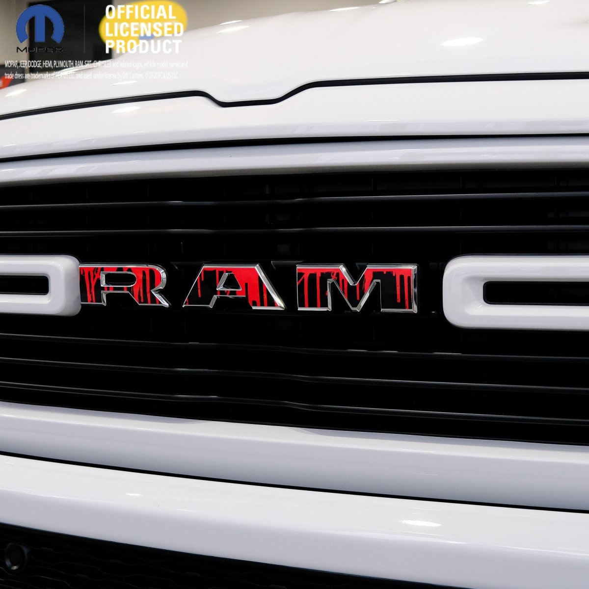 RAM Grill Emblem Overlay Decals DRIPPING RED Fits 2009-2026 1500-5500 - Tiny Wrapz