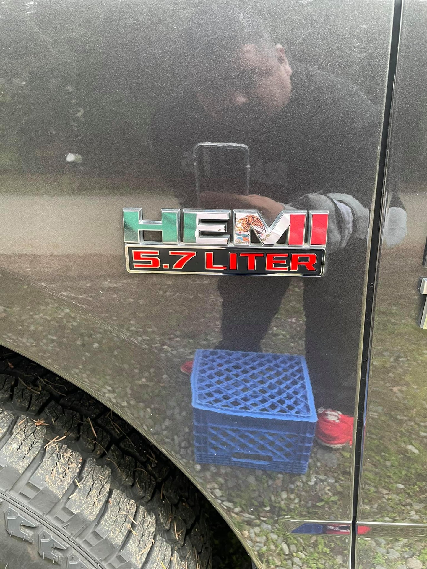 RAM 1500 HEMI Fender Emblem Overlay Decals (Pair) MEXICAN FLAG Fits 2013-2024