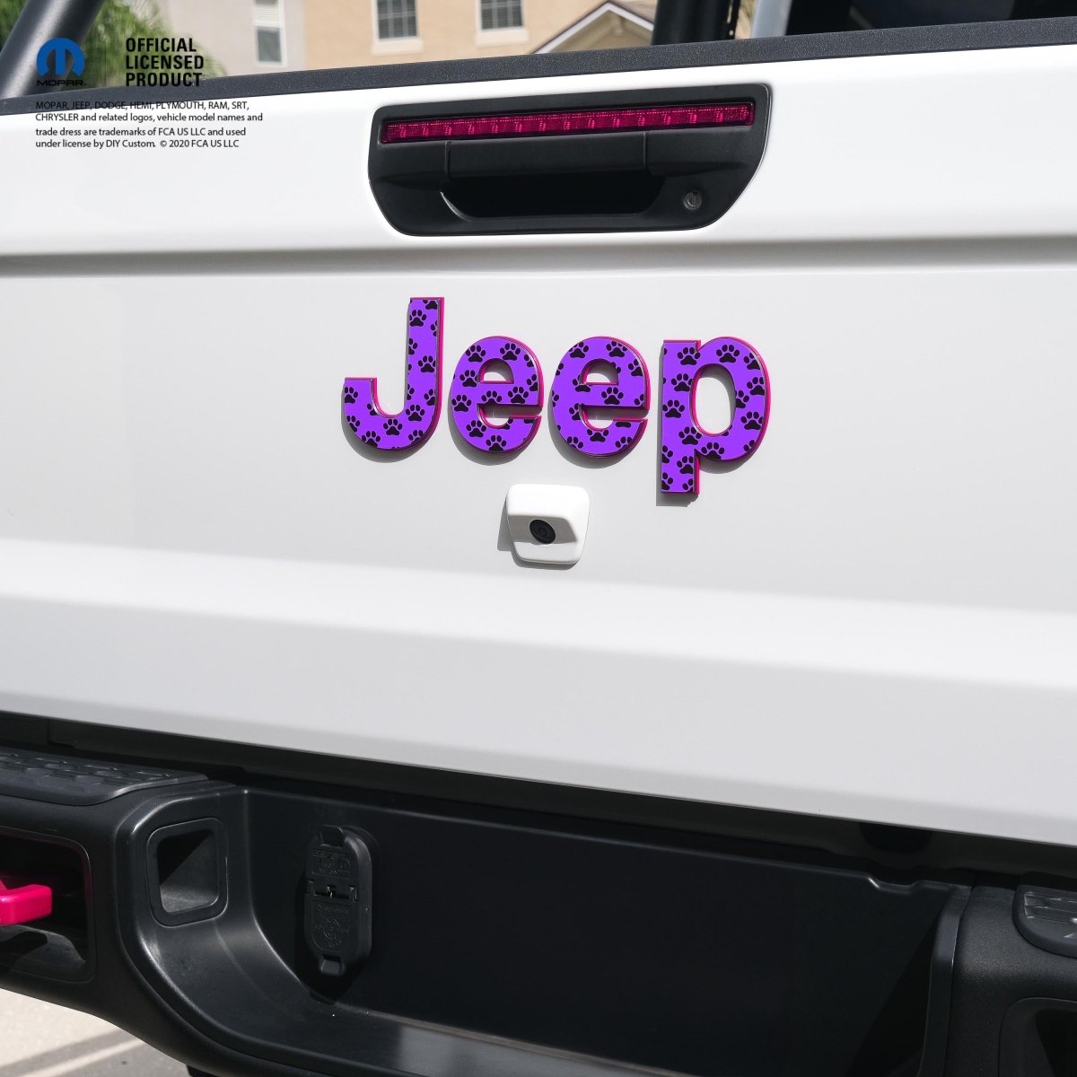 Jeep Emblem Overlay Decals - Dog Paws Purple Black - Tiny Wrapz