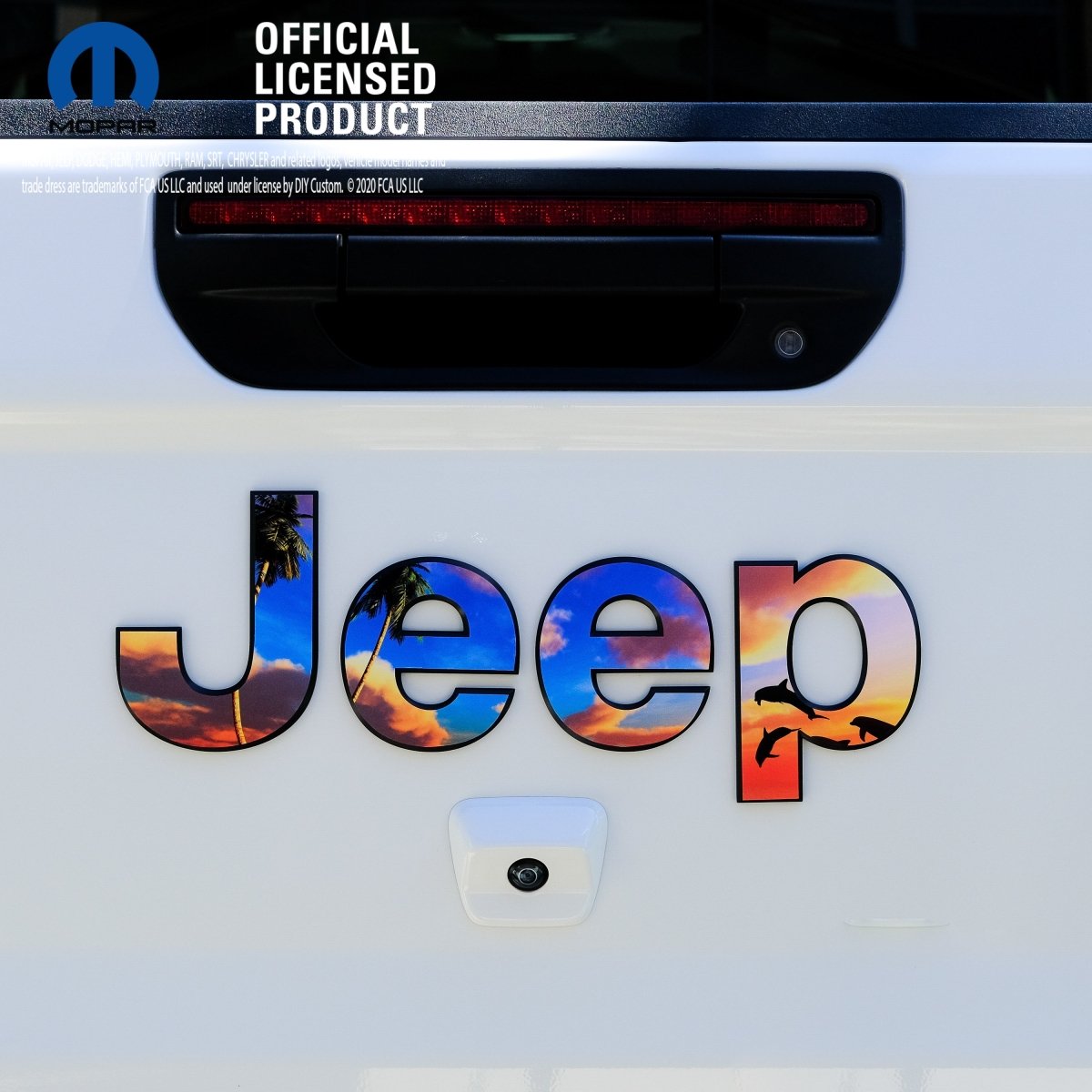 Jeep Emblem Overlay Decals - Dolphin Sunset - Tiny Wrapz