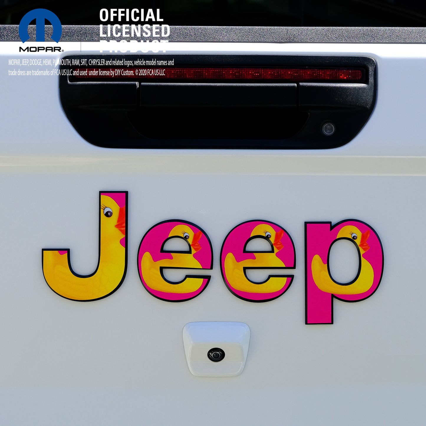 Jeep Emblem Overlay Decals - Ducks On Pink