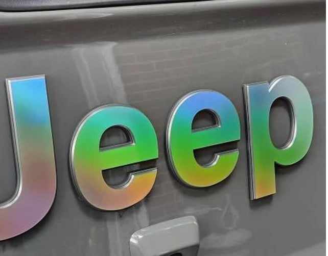 Jeep Emblem Overlay Decals - Holographic Vinyl