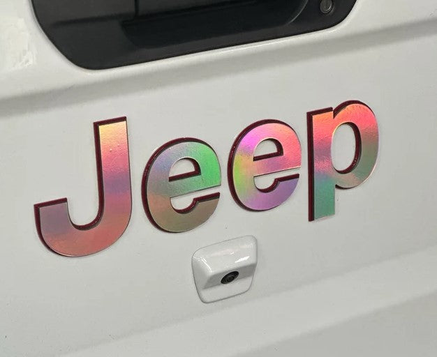 Jeep Emblem Overlay Decals - Holographic Vinyl