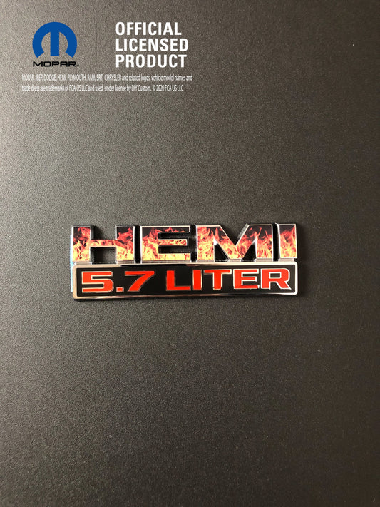 RAM 1500 HEMI Fender Emblem Overlay Decals (Pair) REAL FLAMES Fits 2013-2024