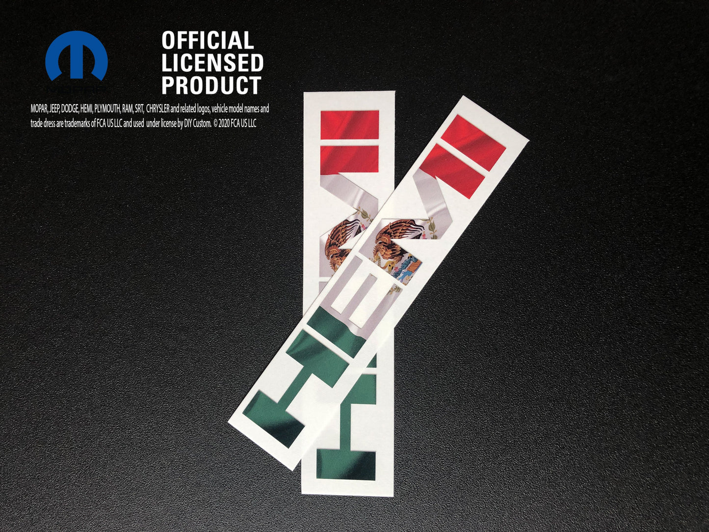 RAM 1500 HEMI Fender Emblem Overlay Decals (Pair) MEXICAN FLAG Fits 2013-2024