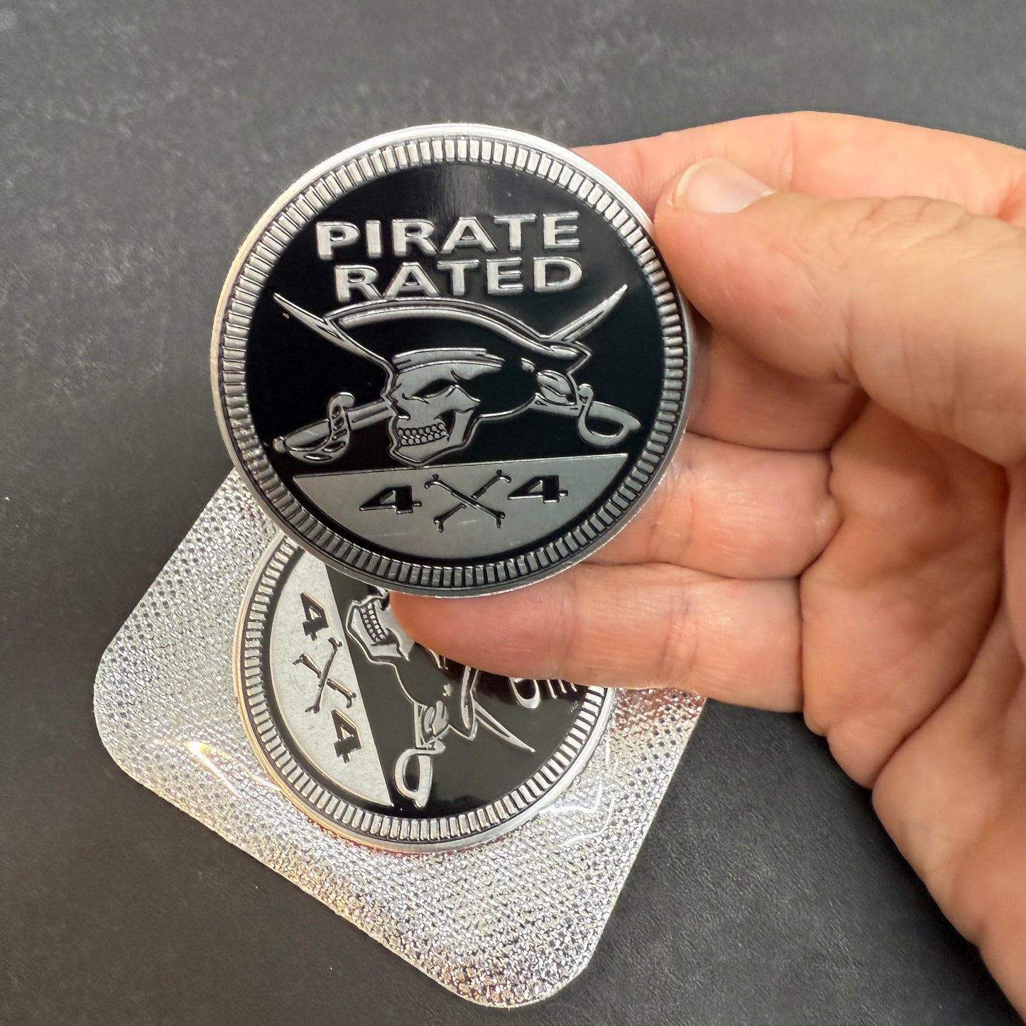 Pirate Rated 4x4 Metal Badge For Jeep Wrangler Door Fender