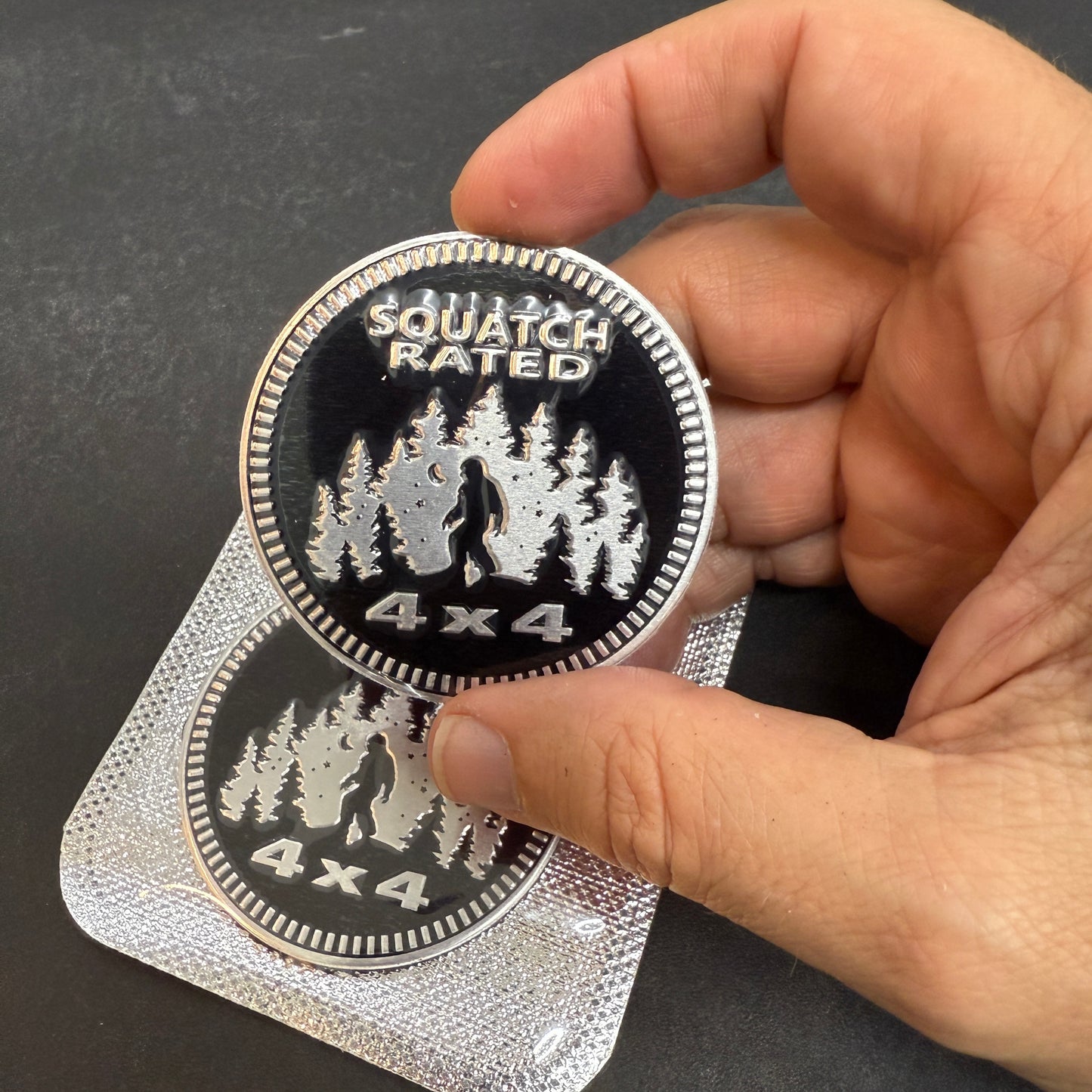 Squatch Rated 4x4 Metal Badge For Jeep Wrangler Door Fender