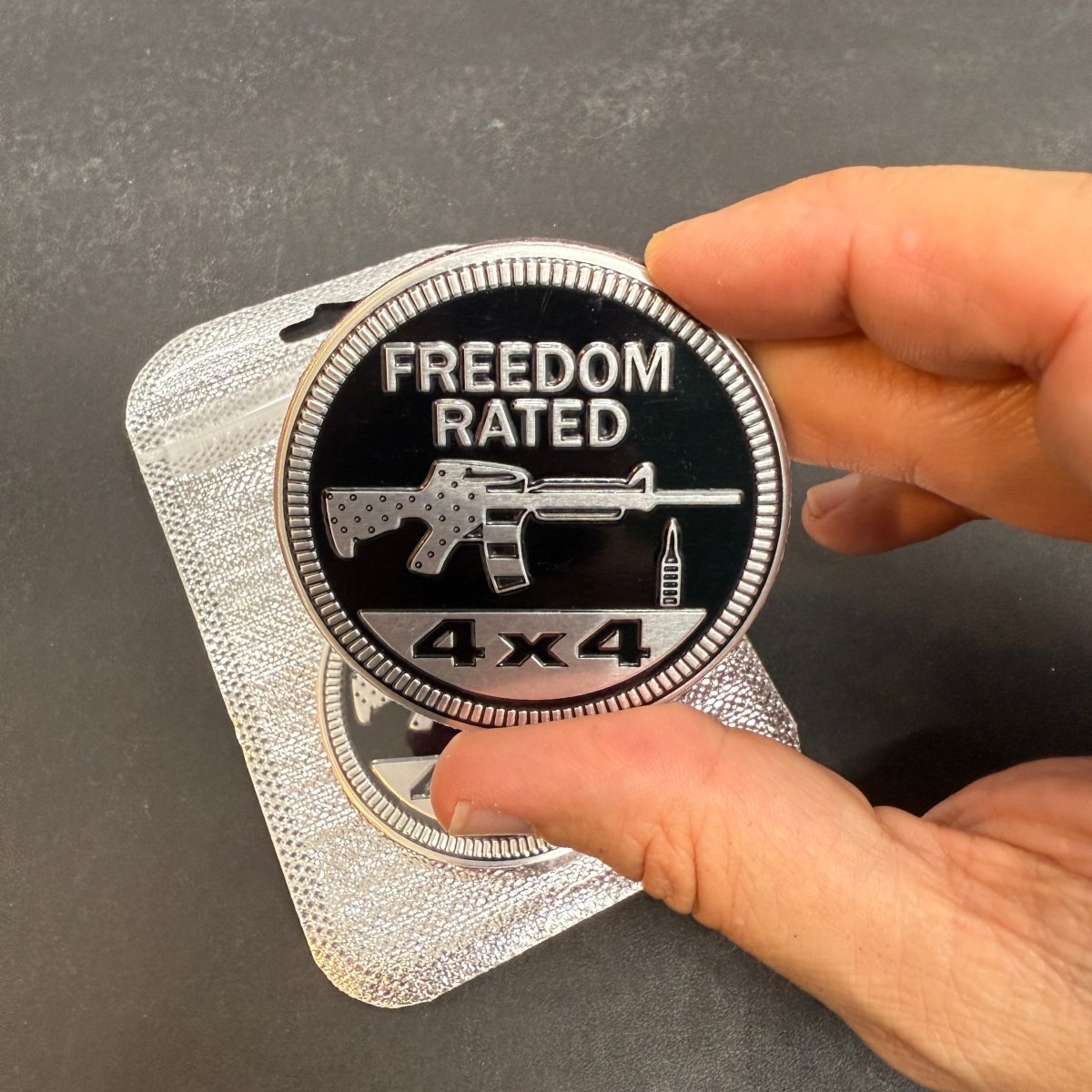 Freedom Rated 4x4 Metal Badge For Jeep Wrangler Door Fender - Tiny Wrapz