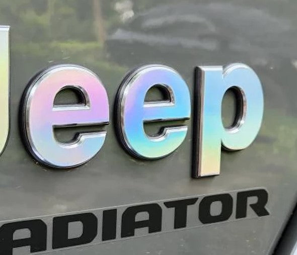 Jeep Emblem Overlay Decals - Holographic Vinyl