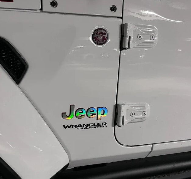 Jeep Emblem Overlay Decals - Holographic Vinyl