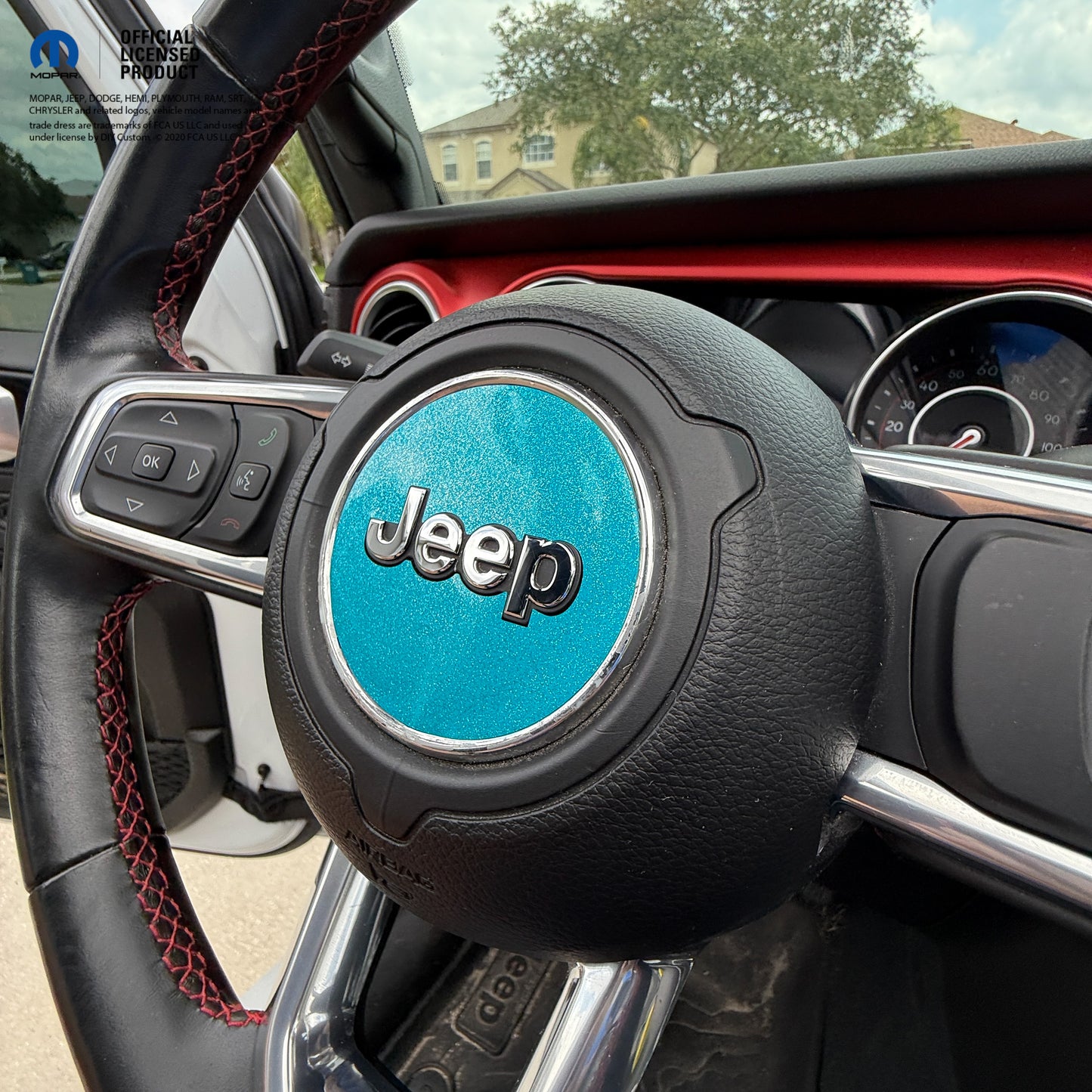Jeep Wrangler JL Gladiator Steering Wheel Circle Glitter Vinyl Decal Sticker