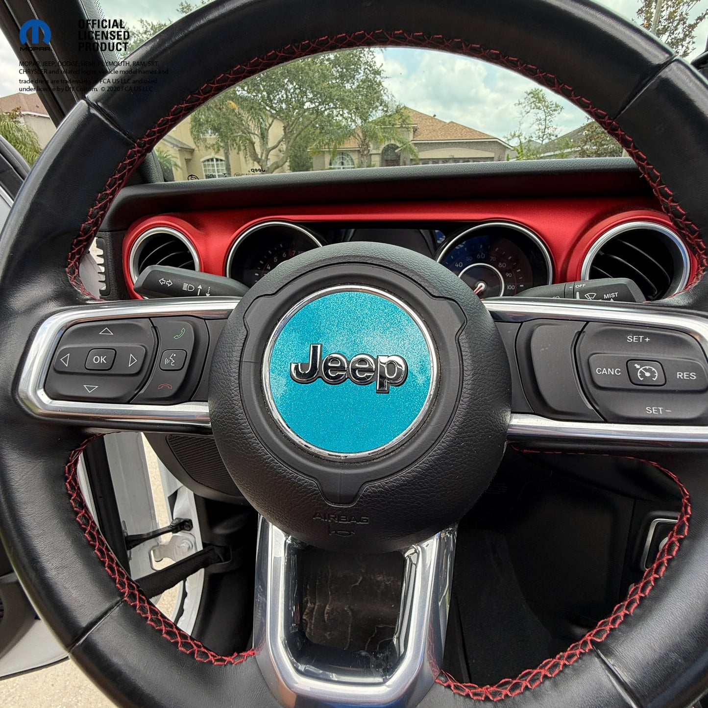 Jeep Wrangler JL Gladiator Steering Wheel Circle Glitter Vinyl Decal Sticker