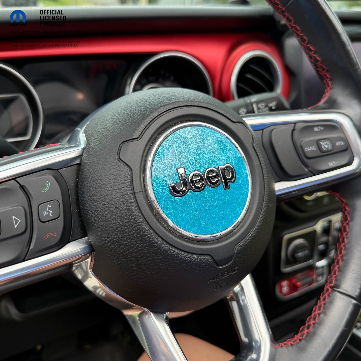 Jeep Wrangler JL Gladiator Steering Wheel Circle Glitter Vinyl Decal Sticker