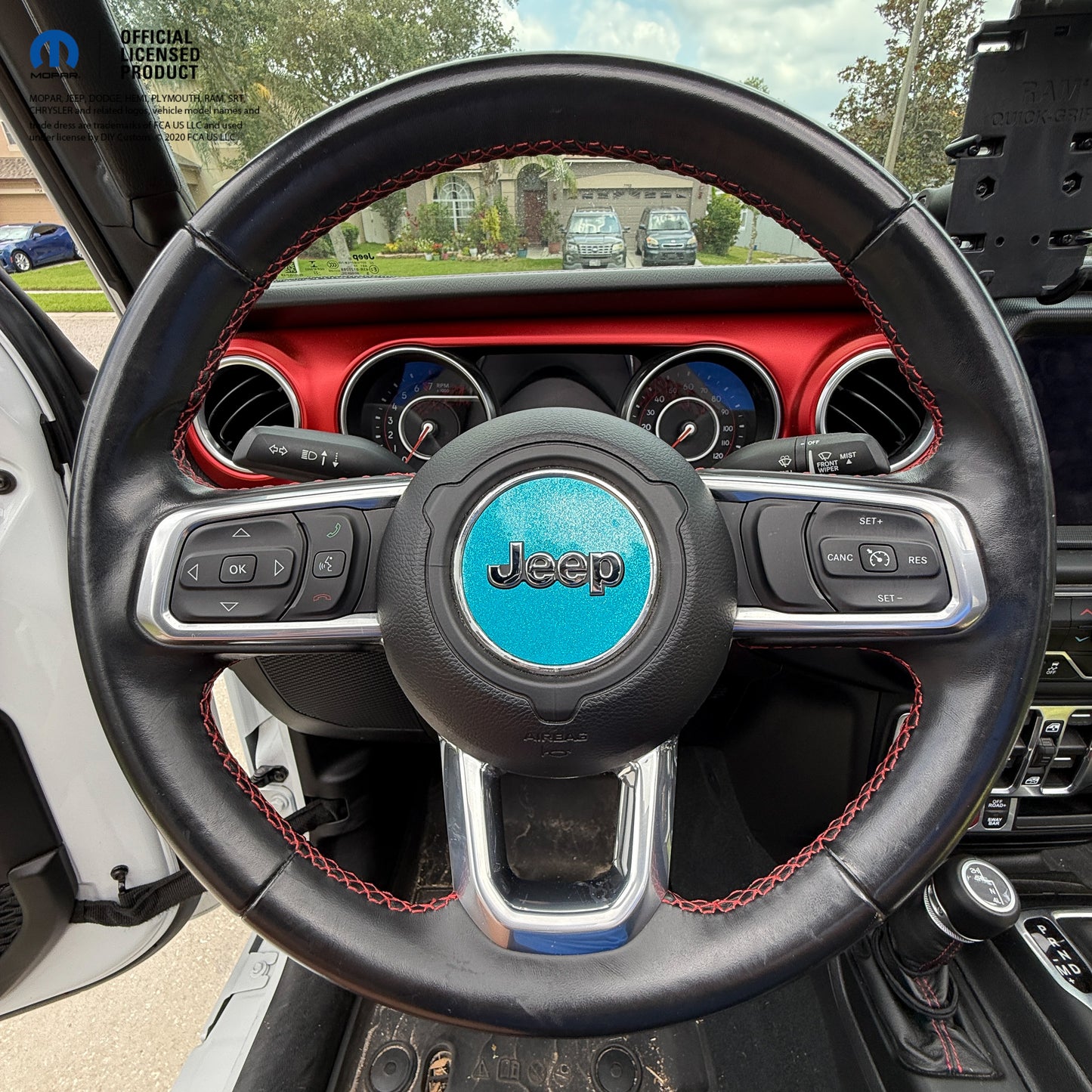 Jeep Wrangler JL Gladiator Steering Wheel Circle Glitter Vinyl Decal Sticker