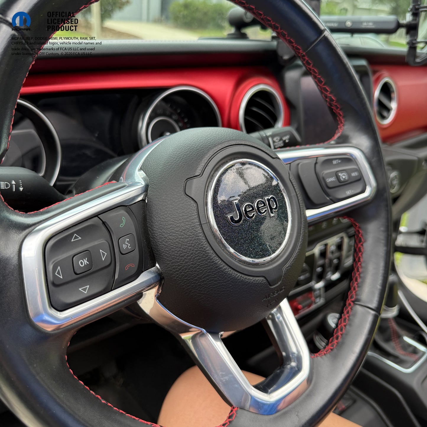 Jeep Wrangler JL Gladiator Steering Wheel Circle Glitter Vinyl Decal Sticker