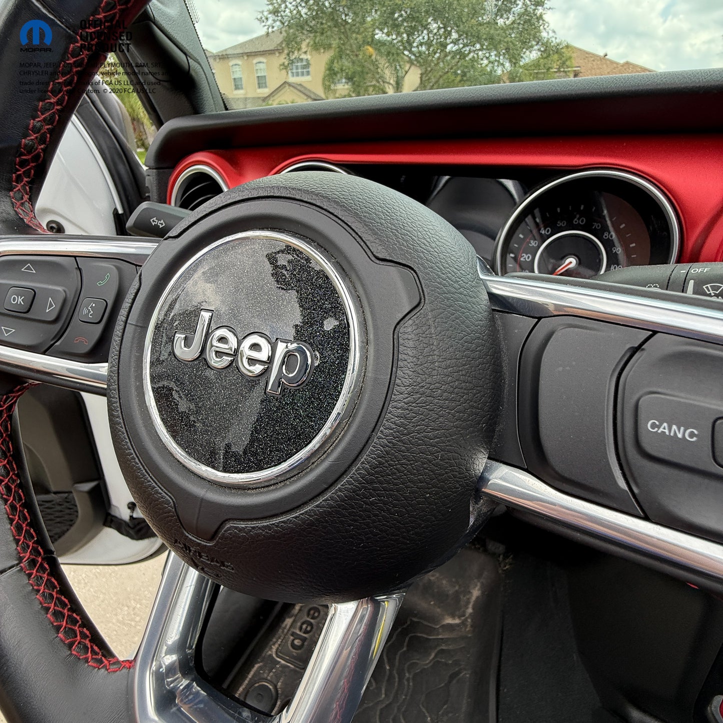 Jeep Wrangler JL Gladiator Steering Wheel Circle Glitter Vinyl Decal Sticker