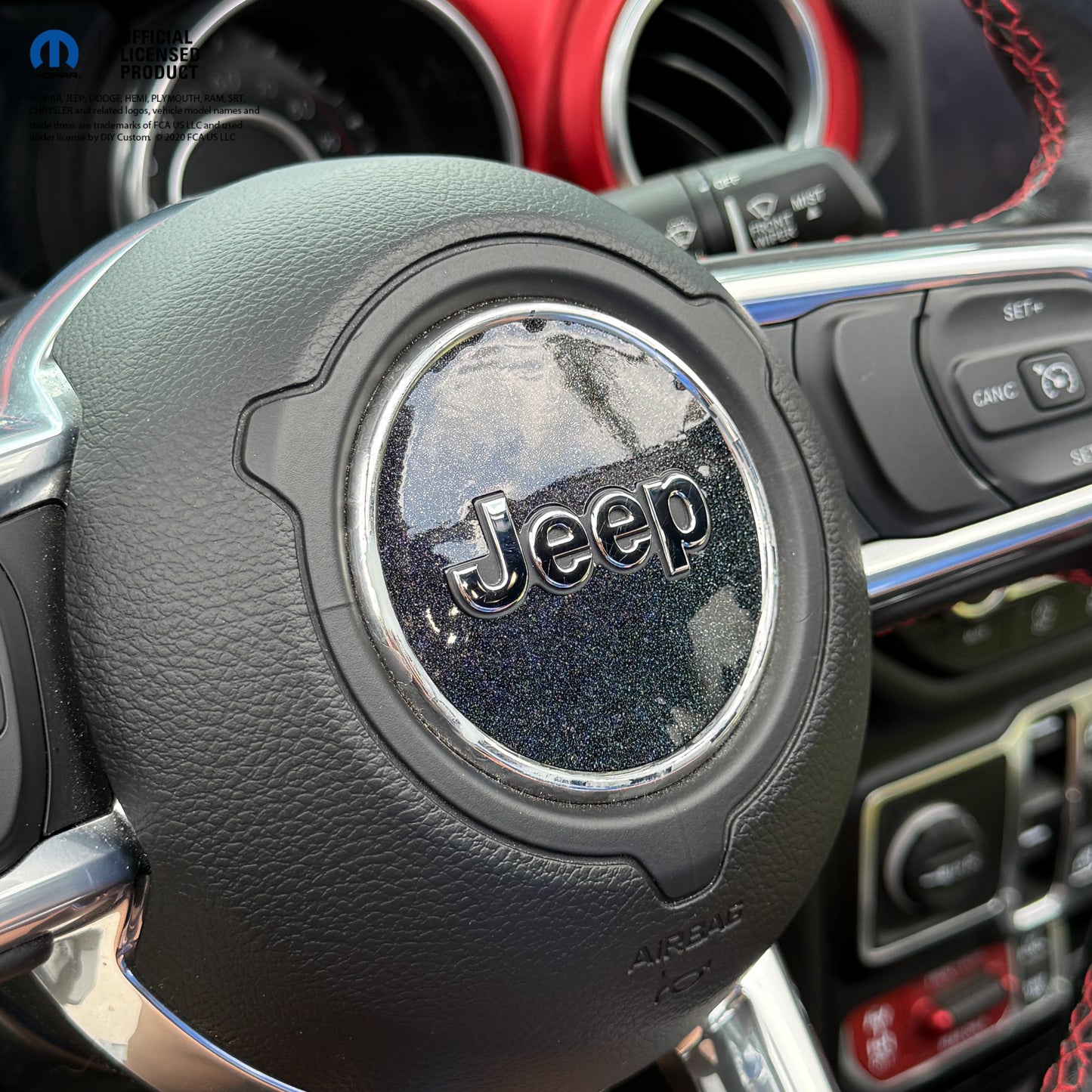 Jeep Wrangler JL Gladiator Steering Wheel Circle Glitter Vinyl Decal Sticker