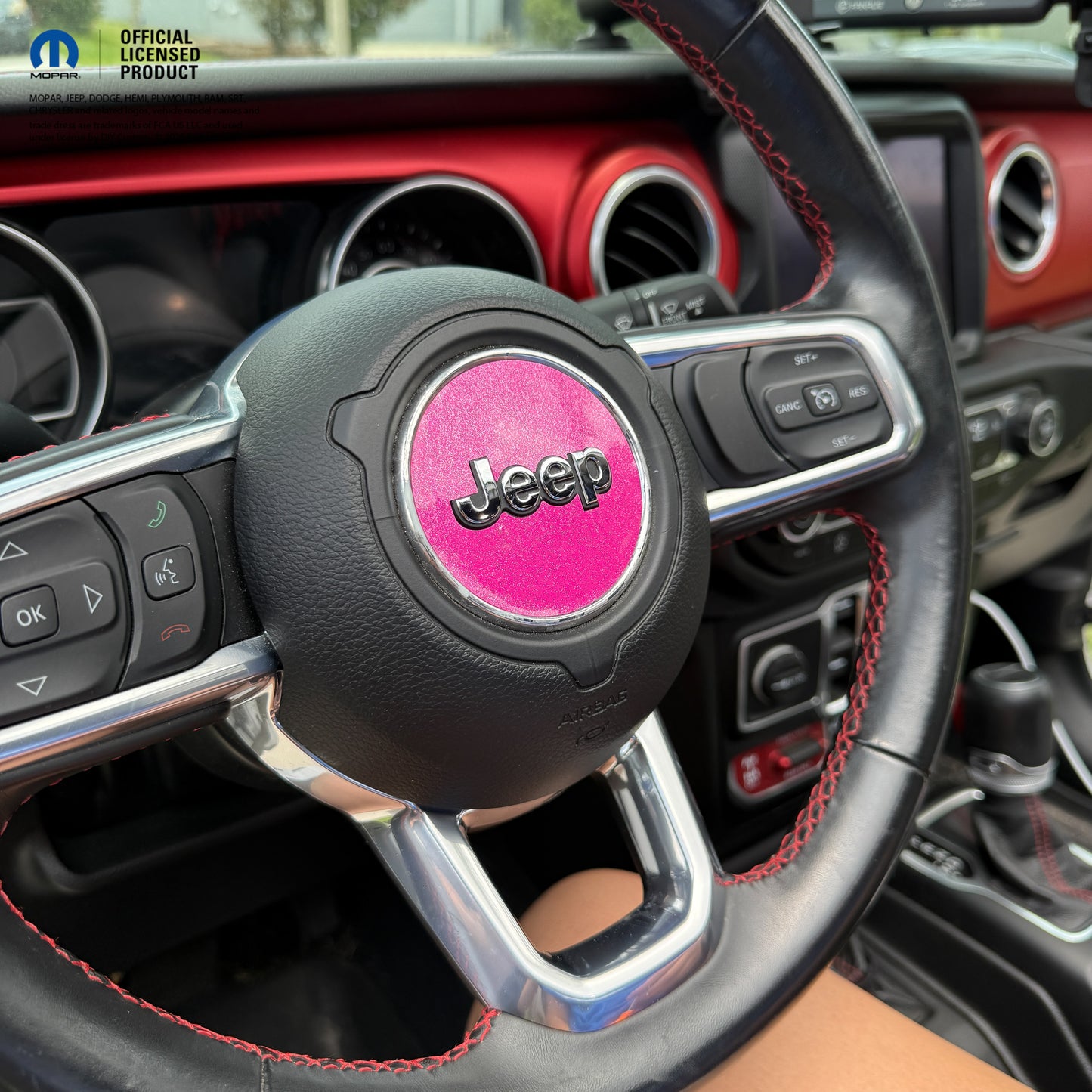Jeep Wrangler JL Gladiator Steering Wheel Circle Glitter Vinyl Decal Sticker