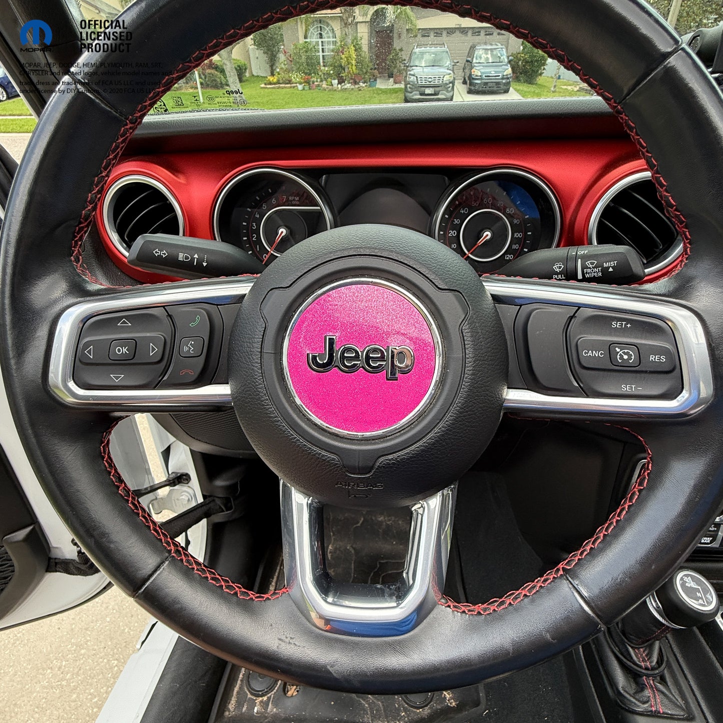 Jeep Wrangler JL Gladiator Steering Wheel Circle Glitter Vinyl Decal Sticker