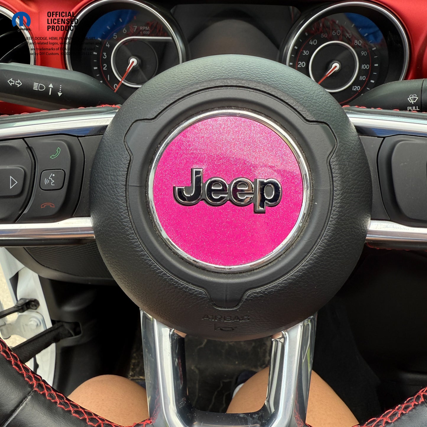 Jeep Wrangler JL Gladiator Steering Wheel Circle Glitter Vinyl Decal Sticker