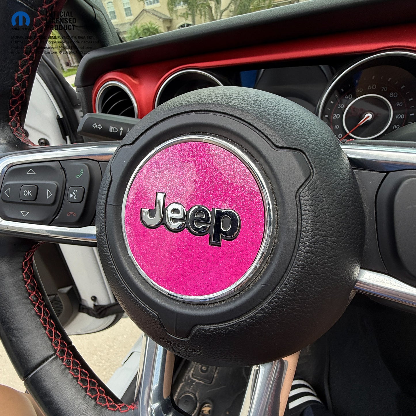 Jeep Wrangler JL Gladiator Steering Wheel Circle Glitter Vinyl Decal Sticker