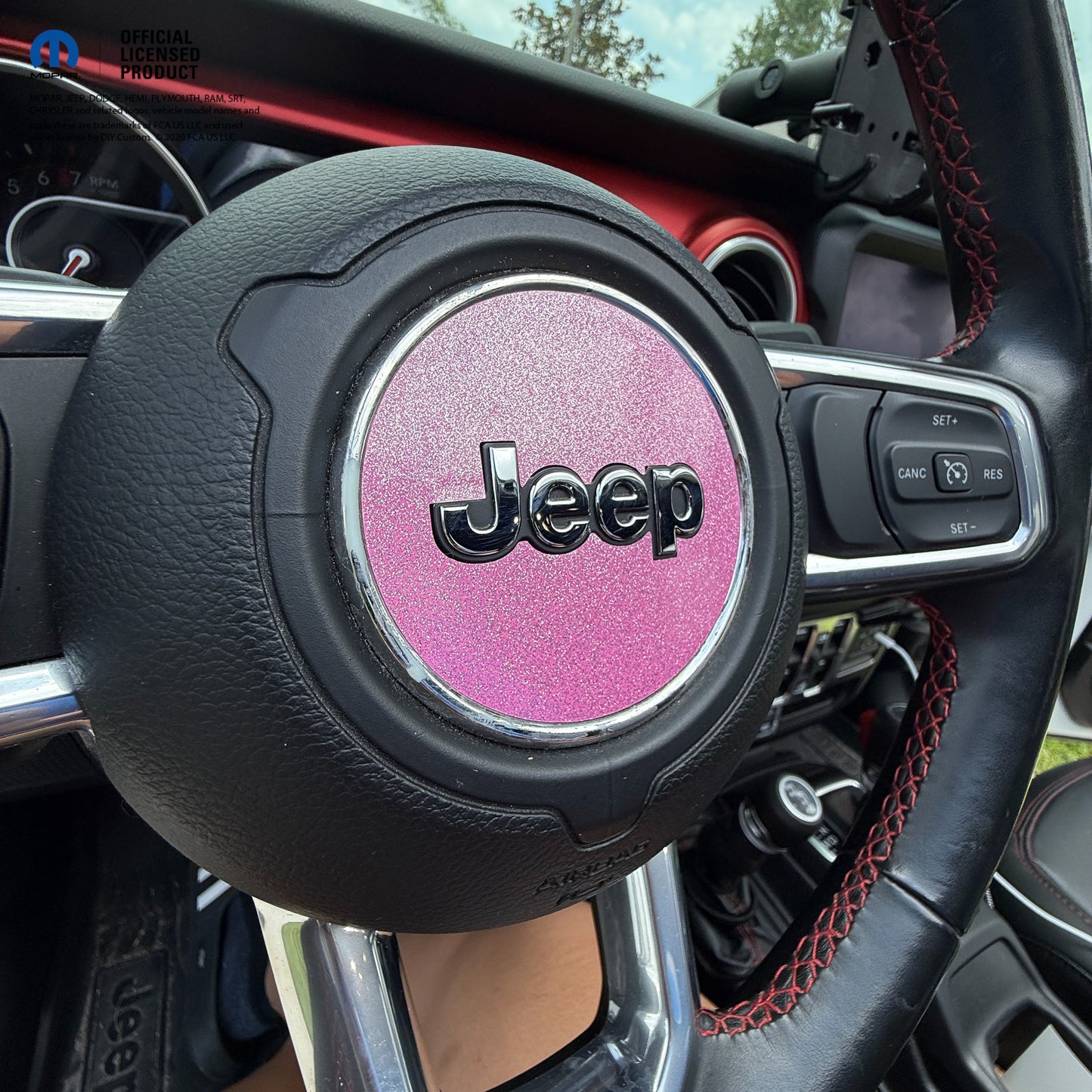 Jeep Wrangler JL Gladiator Steering Wheel Circle Glitter Vinyl Decal Sticker