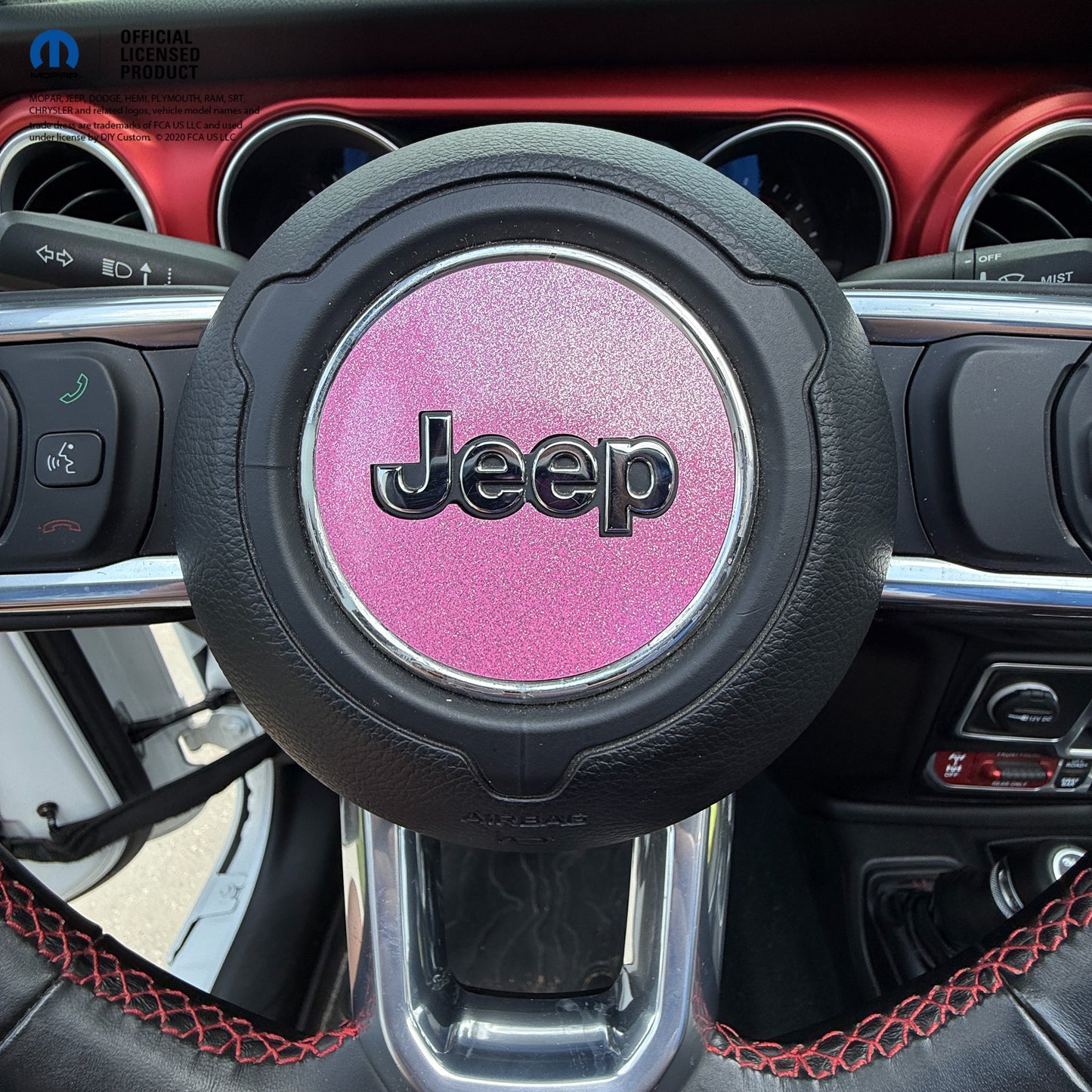 Jeep Wrangler JL Gladiator Steering Wheel Circle Glitter Vinyl Decal Sticker