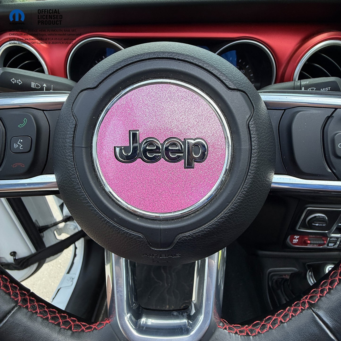 Jeep Wrangler JL Gladiator Steering Wheel Circle Glitter Vinyl Decal Sticker