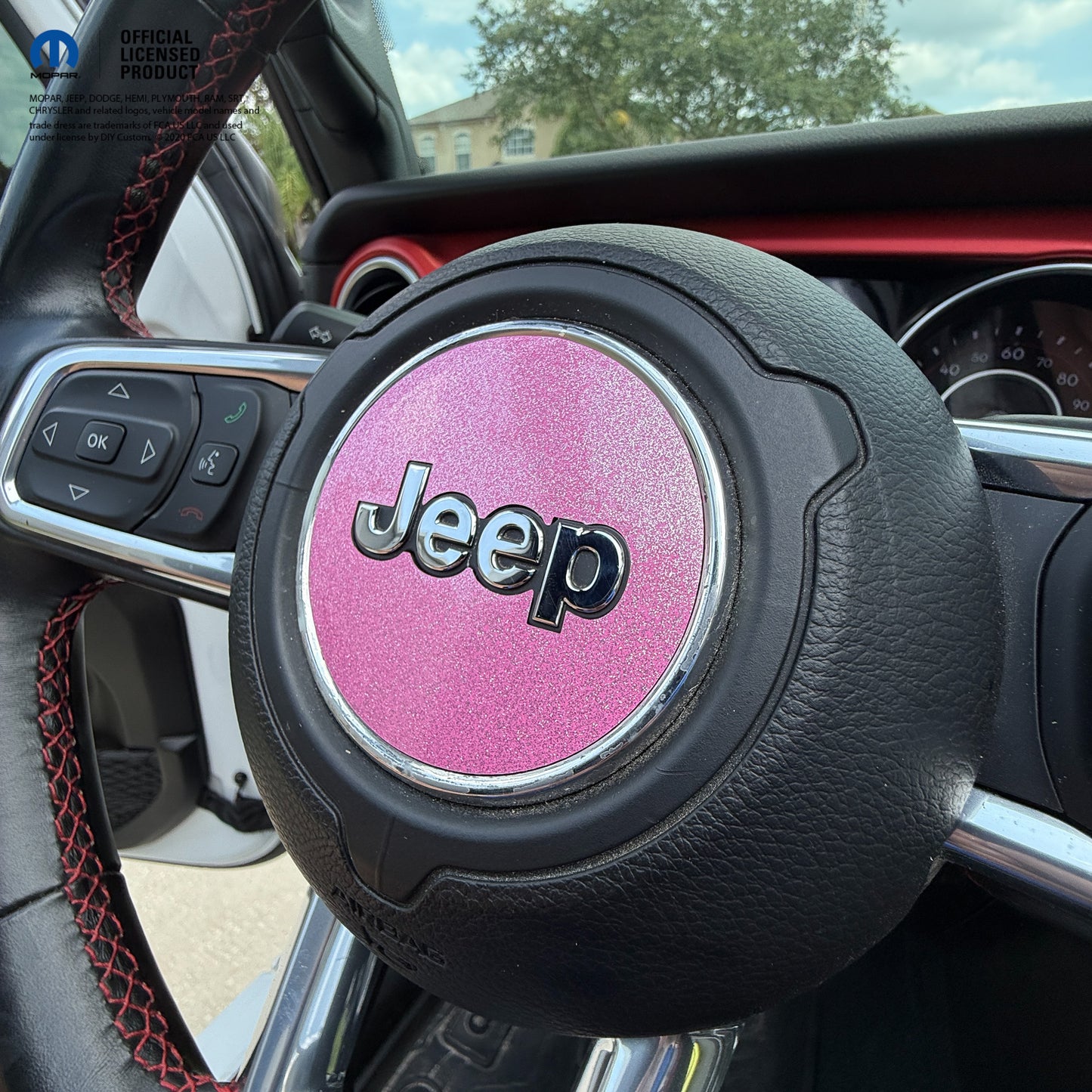Jeep Wrangler JL Gladiator Steering Wheel Circle Glitter Vinyl Decal Sticker