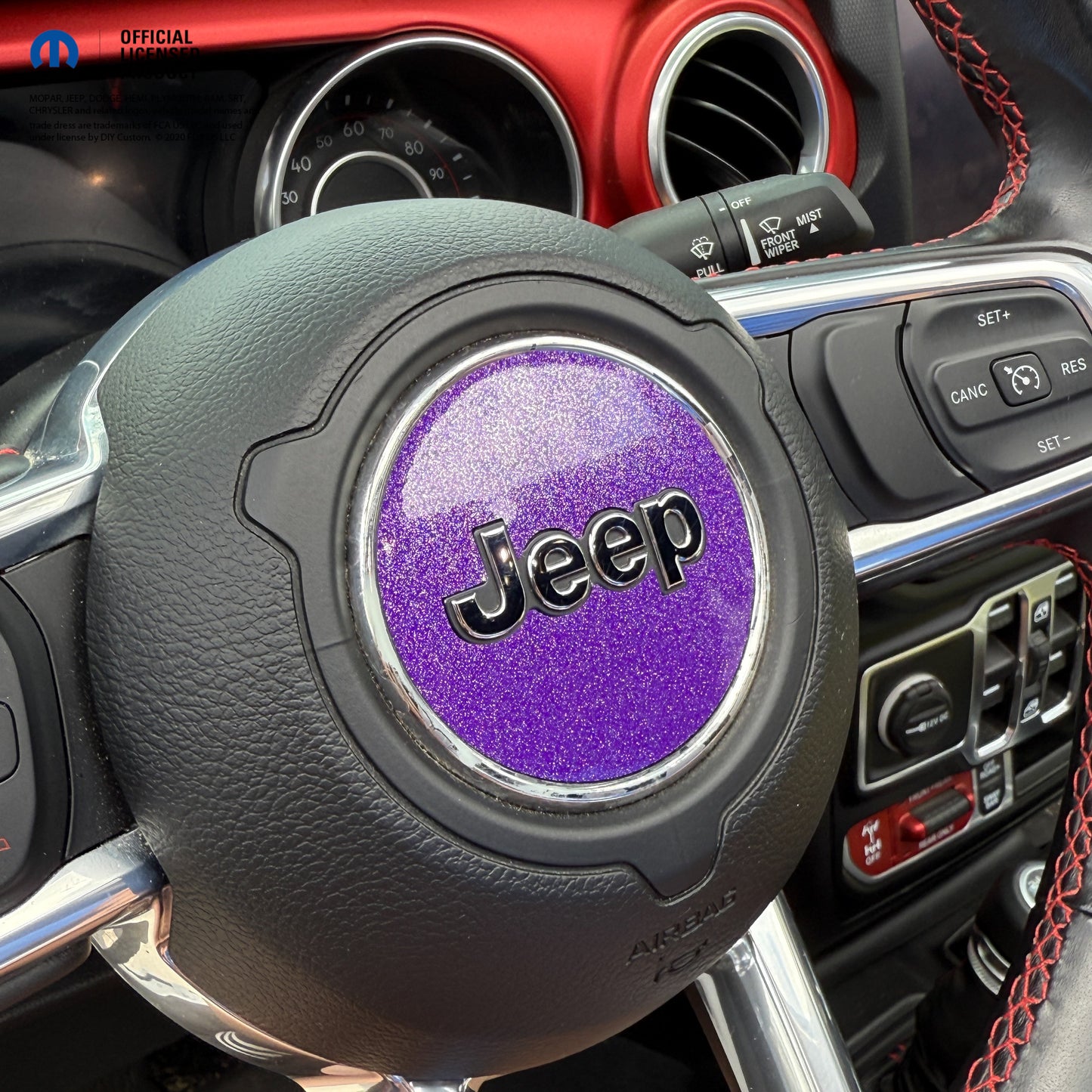 Jeep Wrangler JL Gladiator Steering Wheel Circle Glitter Vinyl Decal Sticker