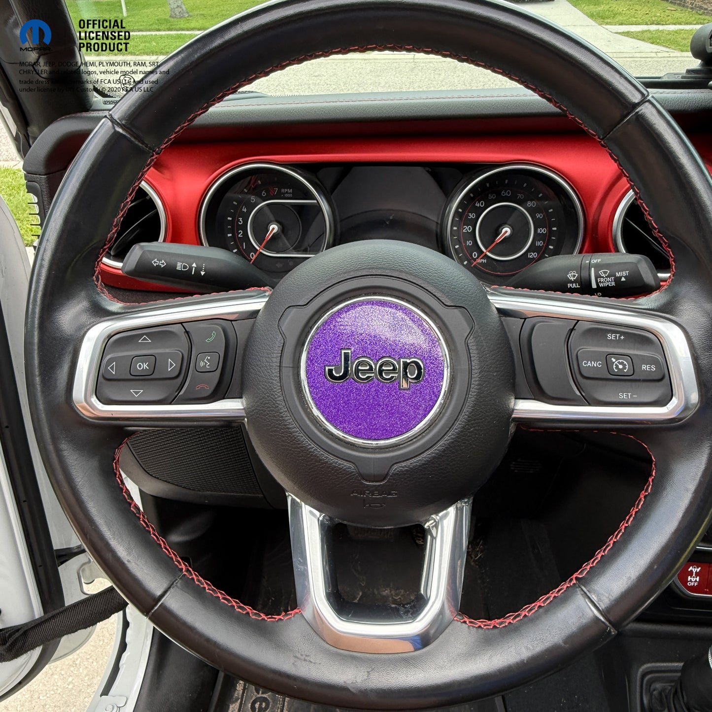 Jeep Wrangler JL Gladiator Steering Wheel Circle Glitter Vinyl Decal Sticker