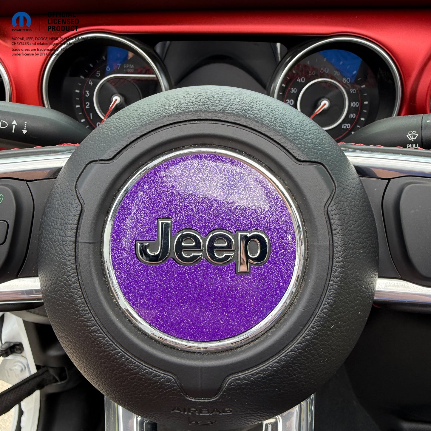 Jeep Wrangler JL Gladiator Steering Wheel Circle Glitter Vinyl Decal Sticker