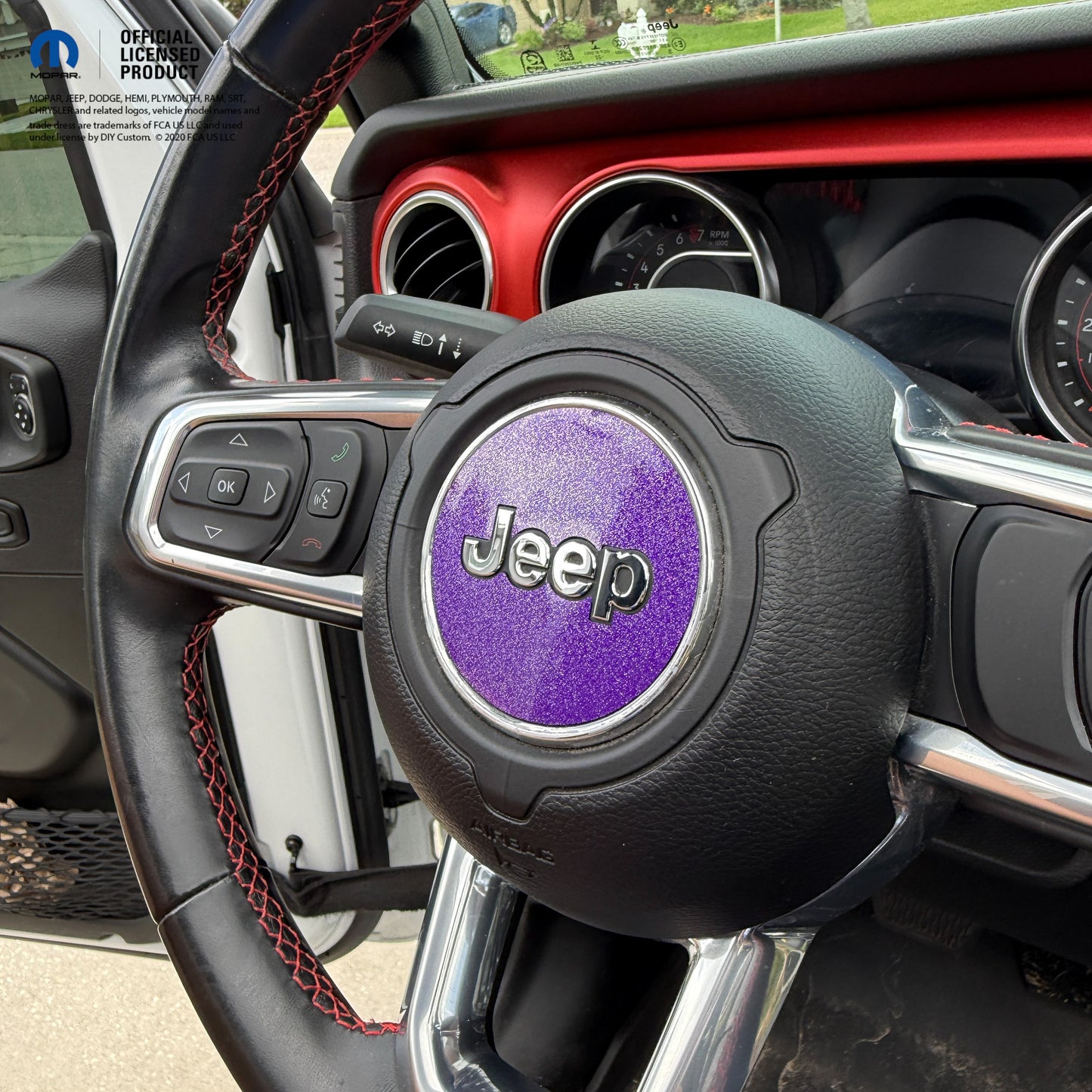 Jeep Wrangler JL Gladiator Steering Wheel Circle Glitter Vinyl Decal Sticker