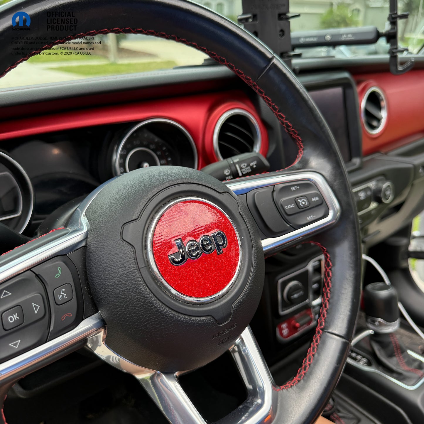 Jeep Wrangler JL Gladiator Steering Wheel Circle Glitter Vinyl Decal Sticker