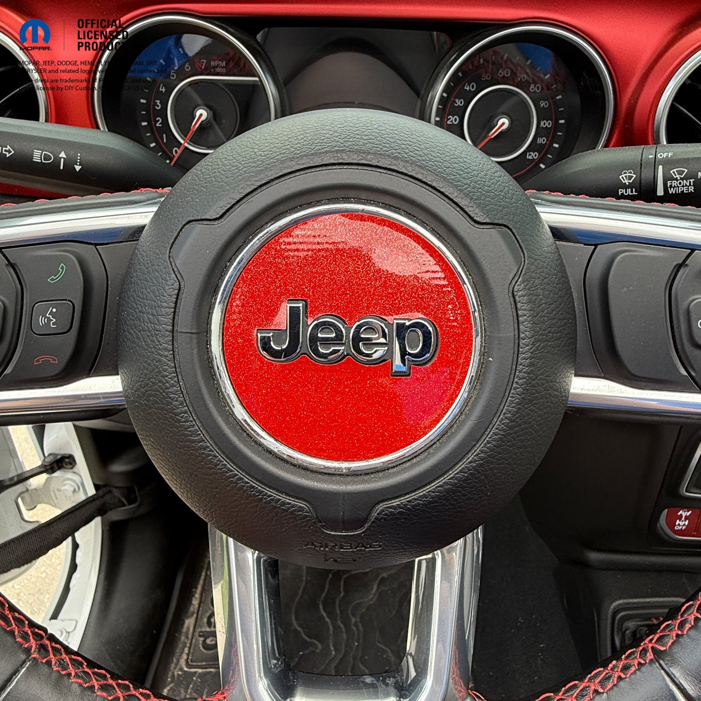 Jeep Wrangler JL Gladiator Steering Wheel Circle Glitter Vinyl Decal Sticker