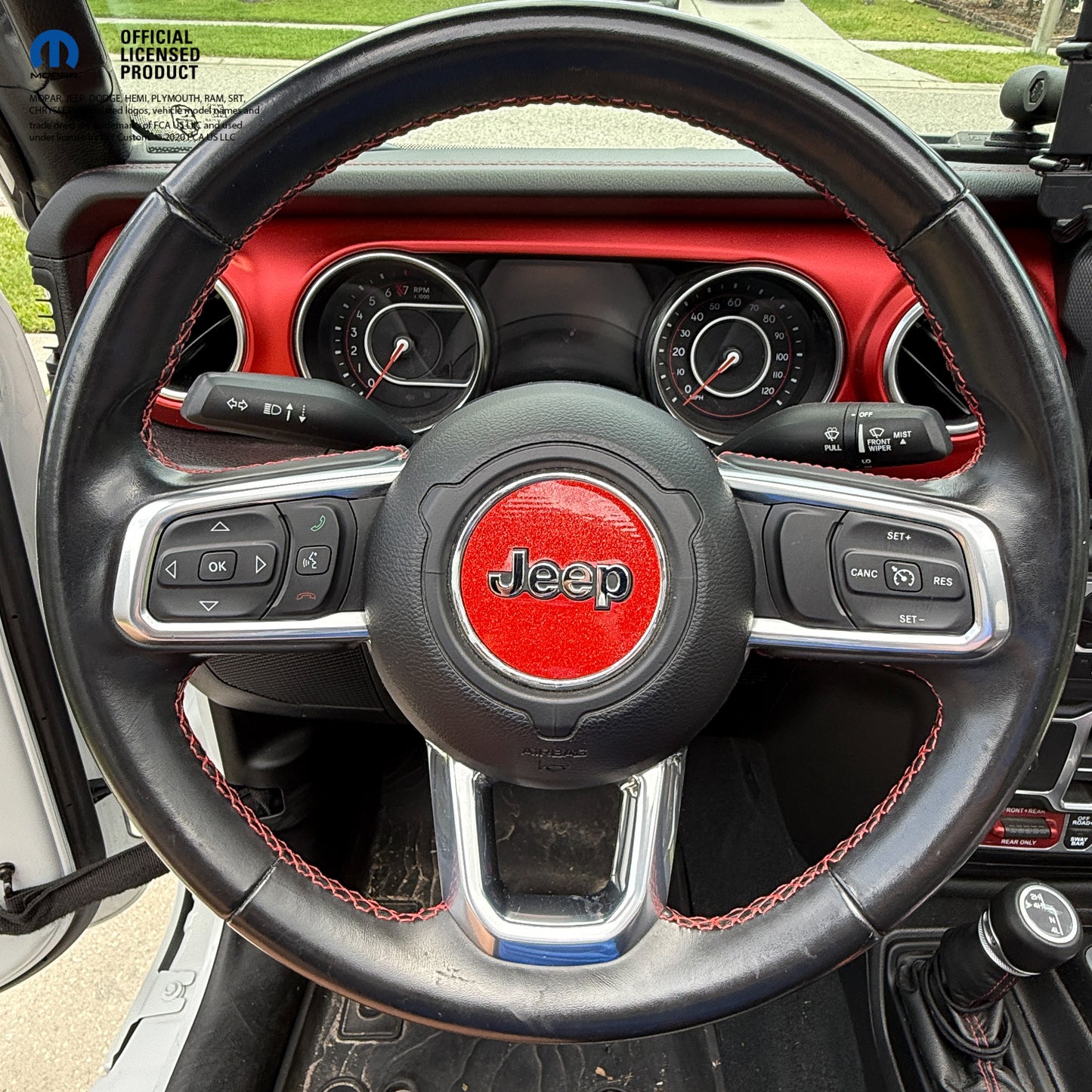 Jeep Wrangler JL Gladiator Steering Wheel Circle Glitter Vinyl Decal Sticker