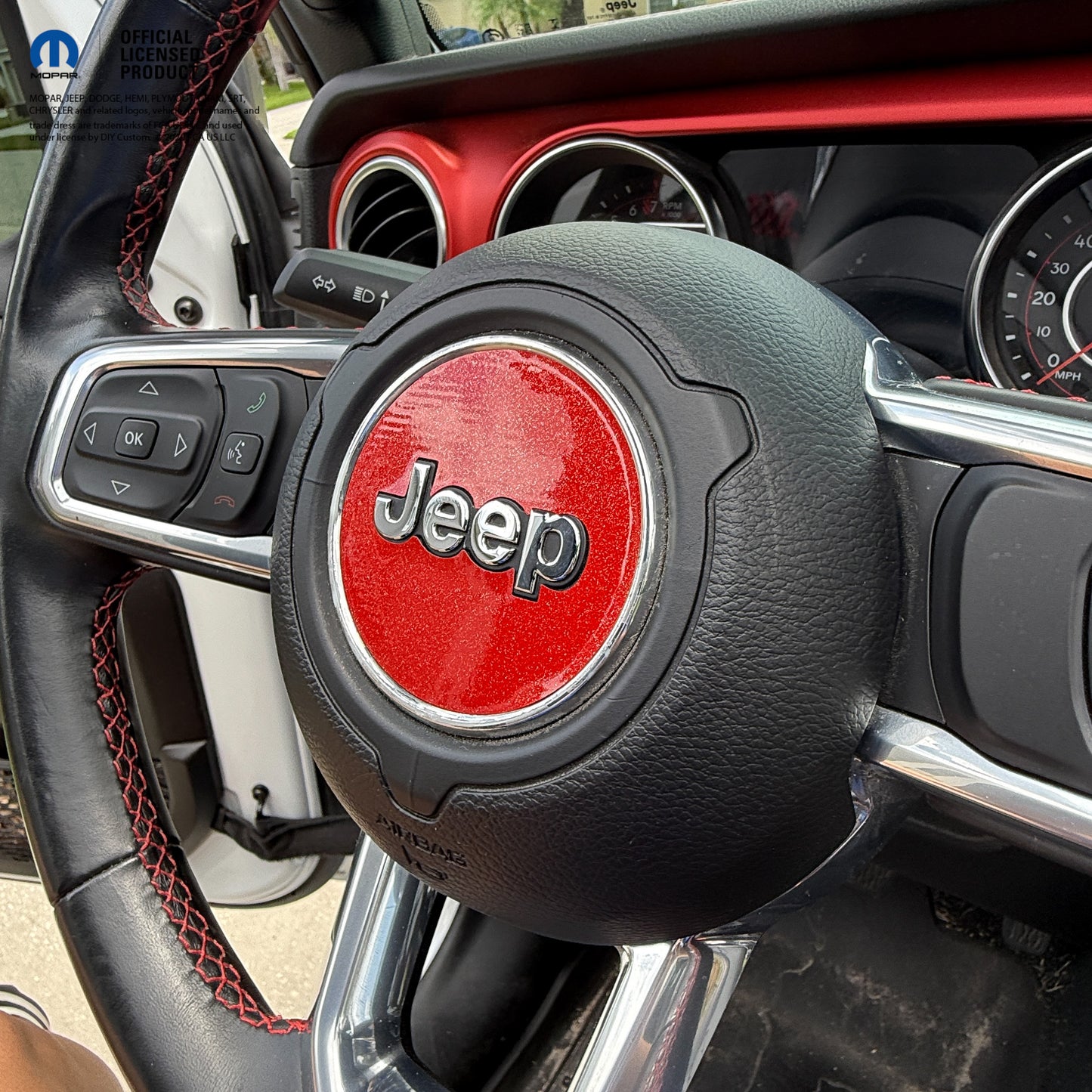 Jeep Wrangler JL Gladiator Steering Wheel Circle Glitter Vinyl Decal Sticker