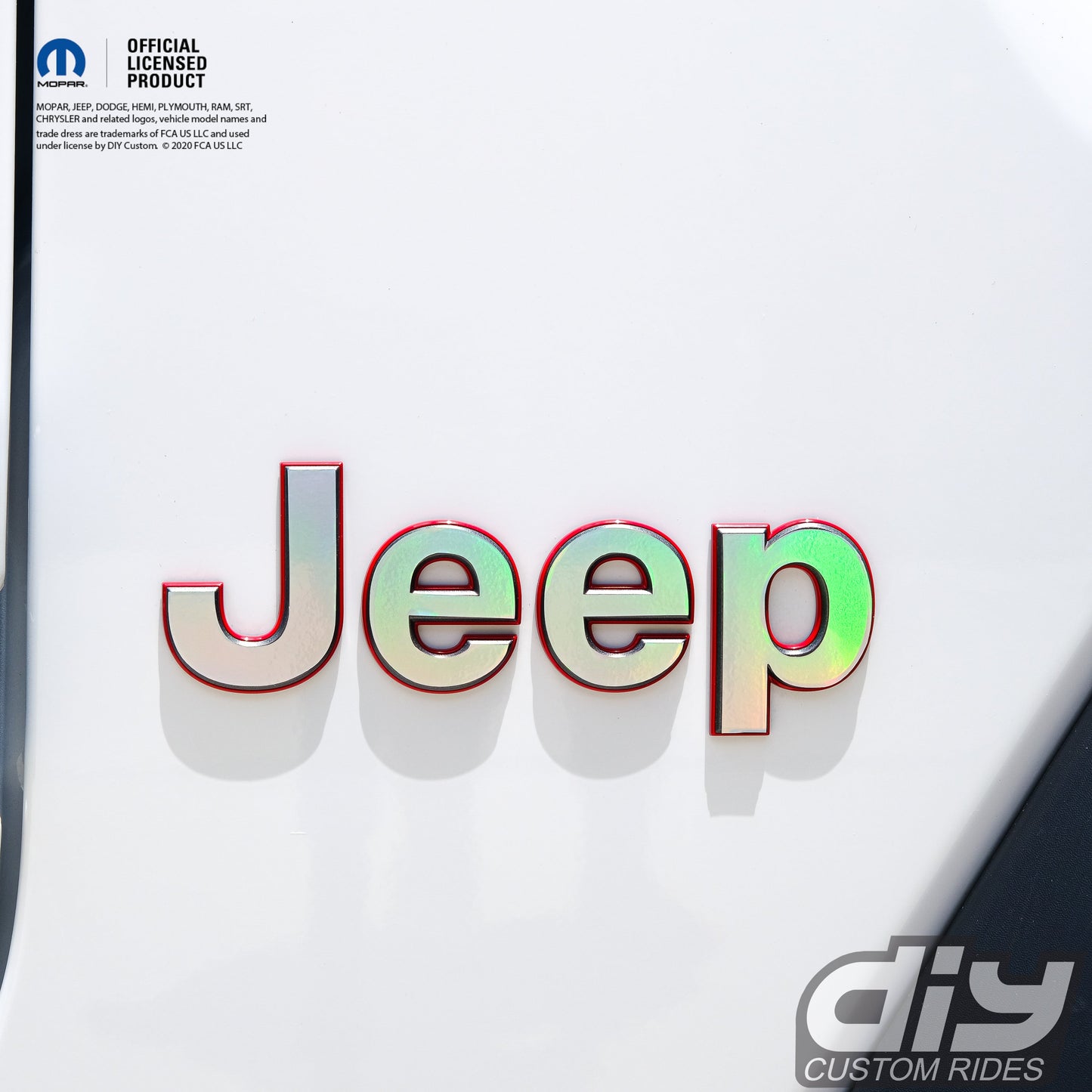 Jeep Emblem Overlay Decals - Holographic Vinyl