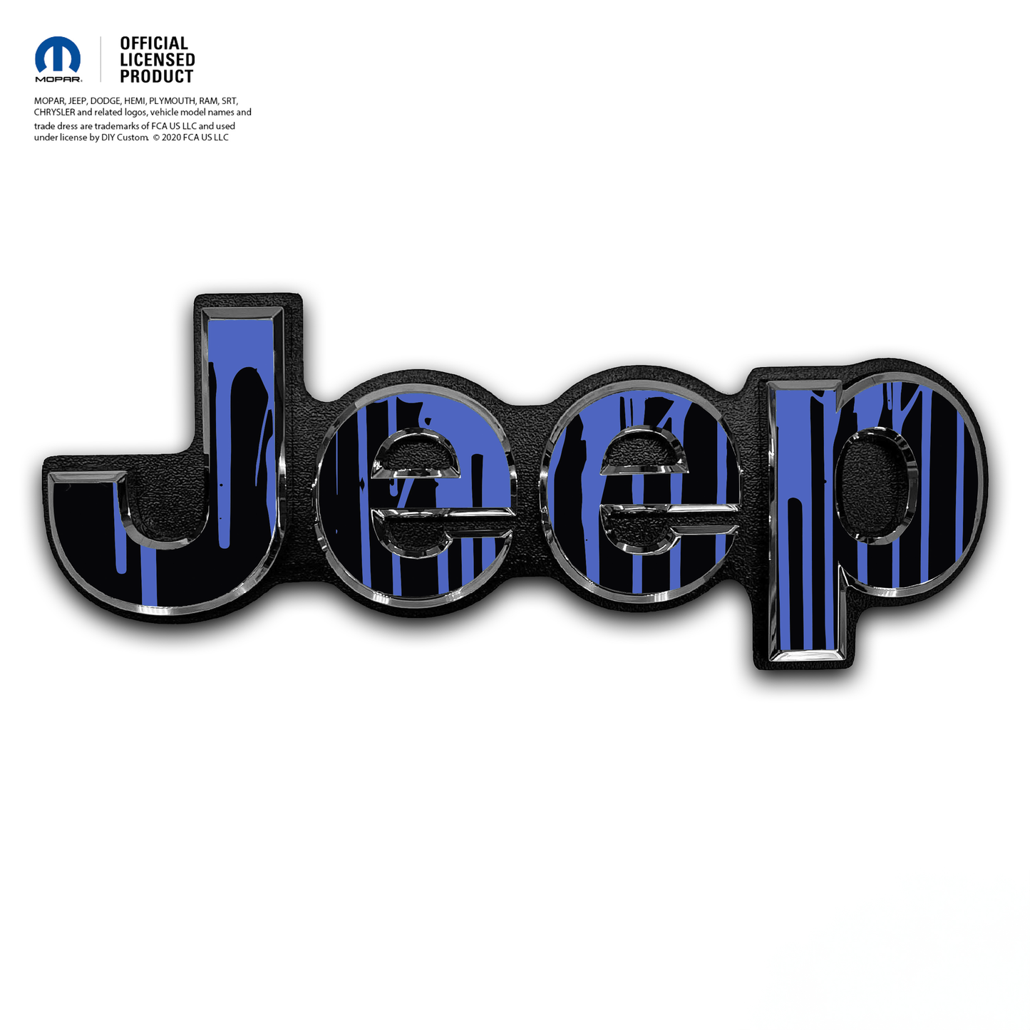 Jeep Emblem Overlay Decals - Dripping Blue
