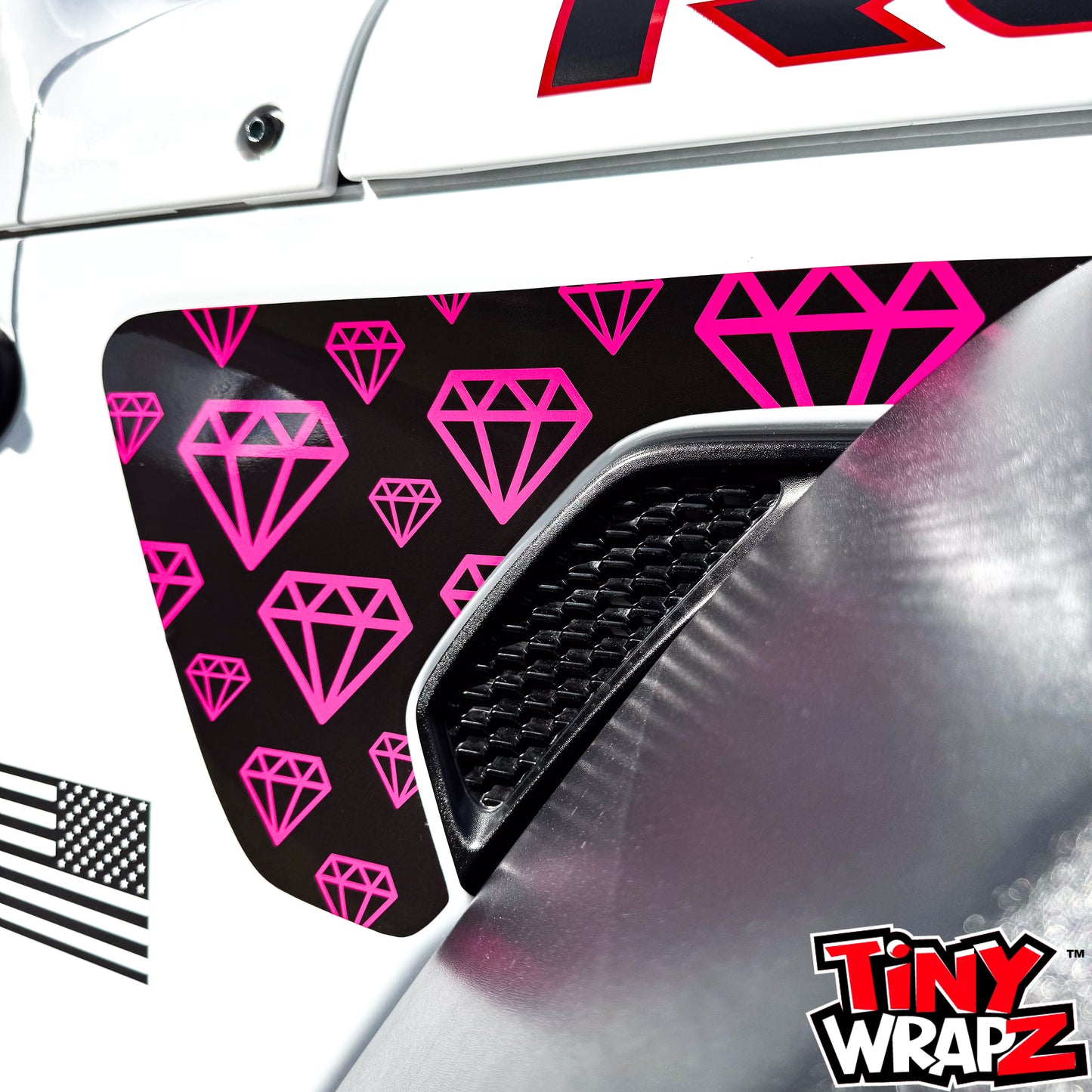 Jeep Fender Vent Decals Pair "Pink Diamonds" Fits 2018-2026 Wrangler JL & Gladiator