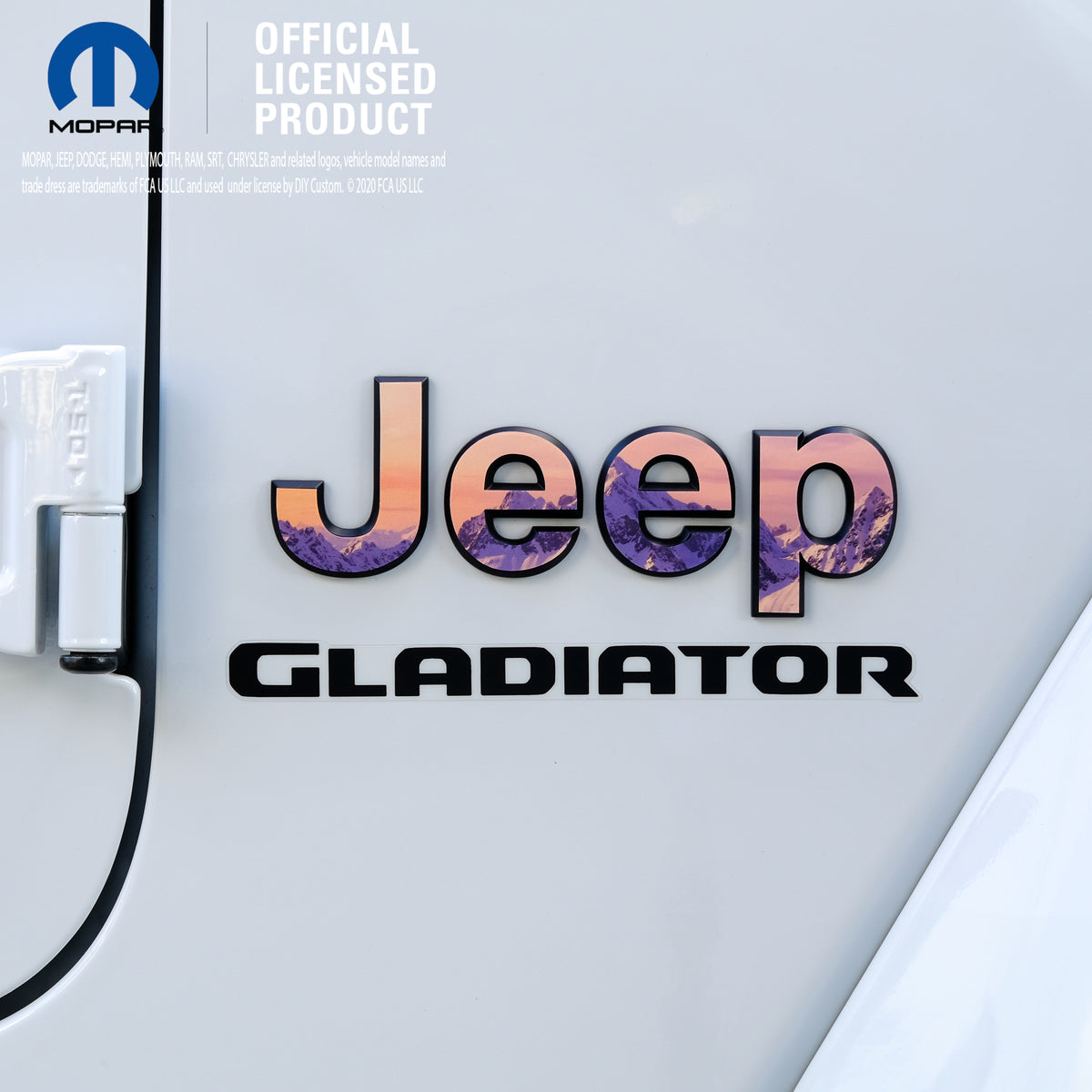 Jeep Emblem Overlay Decals - Purple Mountains