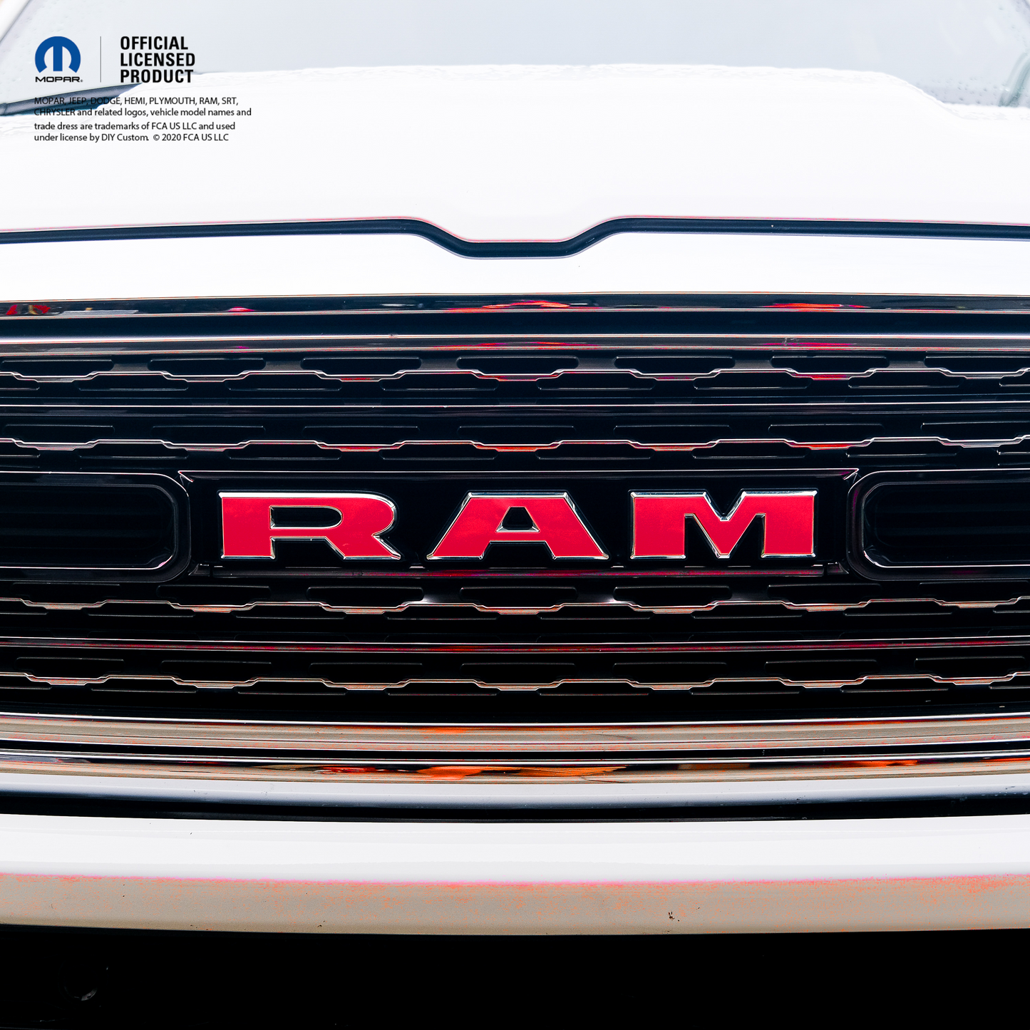 RAM Grill Emblem Overlay Decals Solid Gloss Red Fits 2009-2026 1500-5500