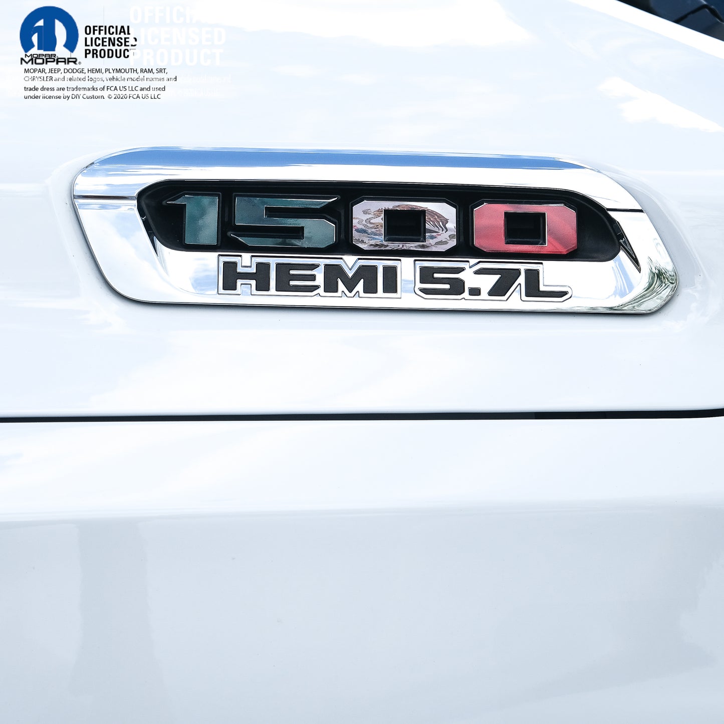 RAM 1500 Hood Emblem Overlay Decals L&R MEXICAN FLAG Fits 2019-2026 RAM Trucks