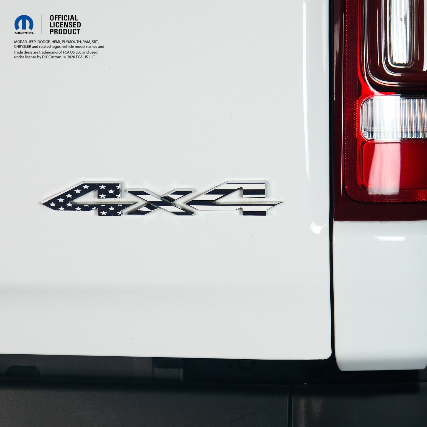 RAM 4x4 Emblem Overlay Decals BLACK & WHITE AMERICAN FLAG Fits 2009-2026 1500-5500