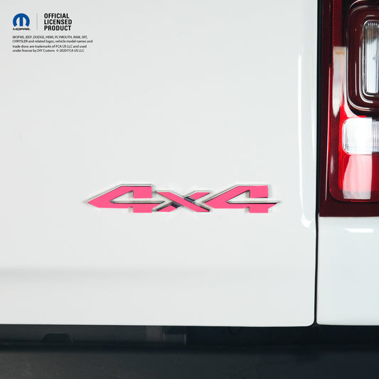 RAM 4x4 Emblem Overlay Decals FLUORESCENT HOT PINK Fits 2009-2026 1500-5500