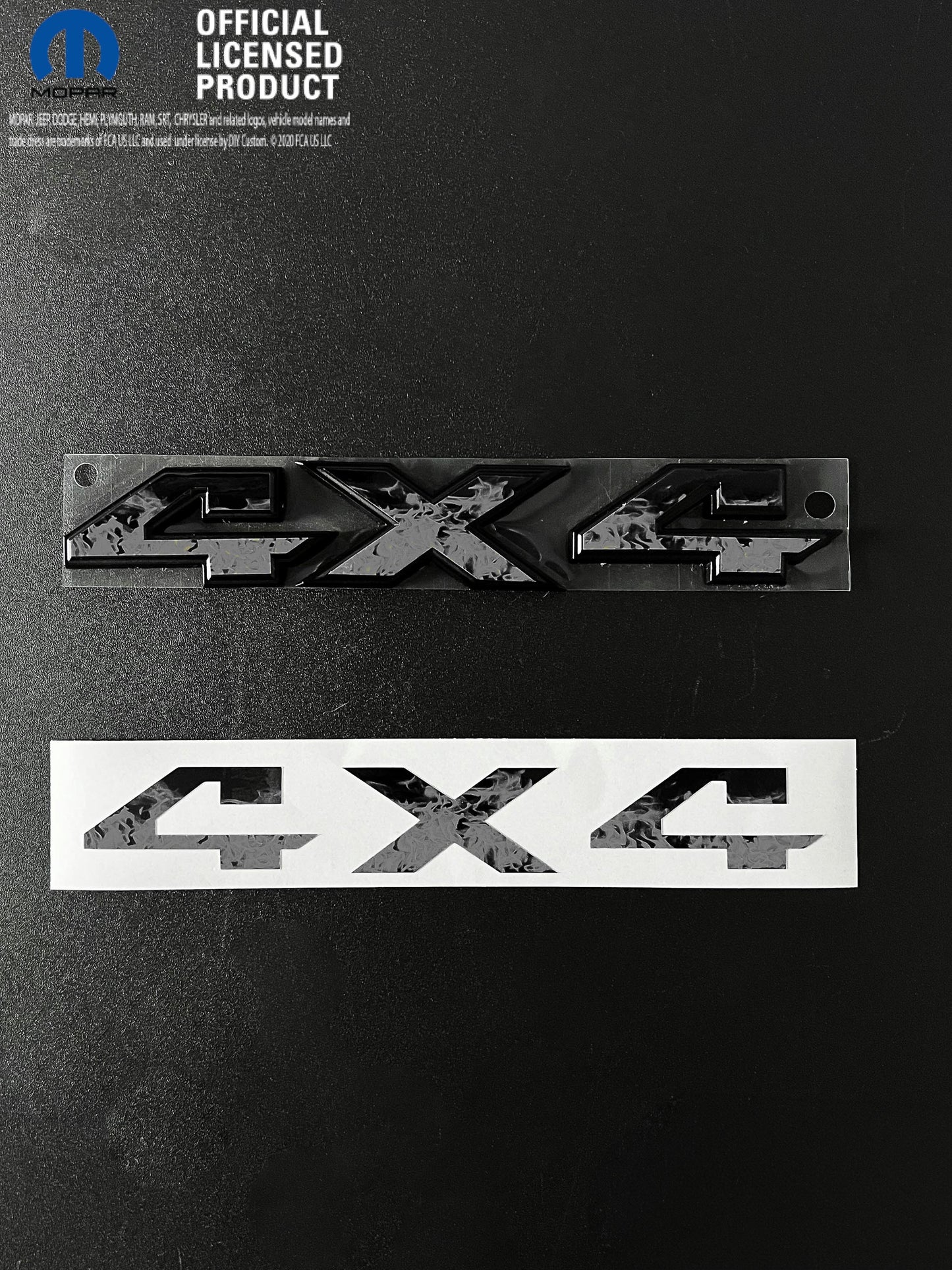 RAM 4x4 Emblem Overlay Decals GRAYSCALE FIRE FLAMES Fits 2009-2025 1500-5500